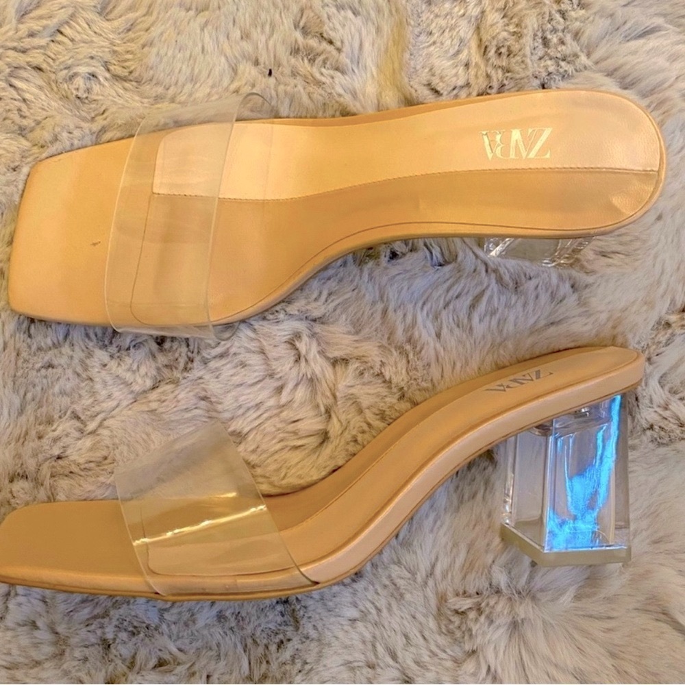 Zara Women's Cream Heeled Sandals